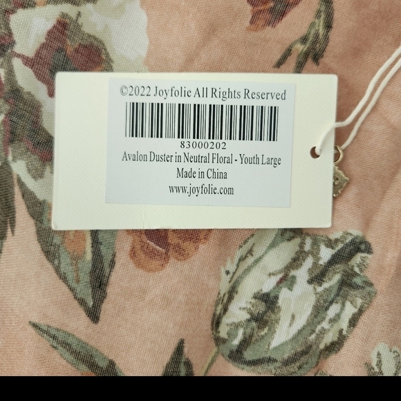 Joyfolie Avalon Duster in Floral Peach - Picture 3 of 3